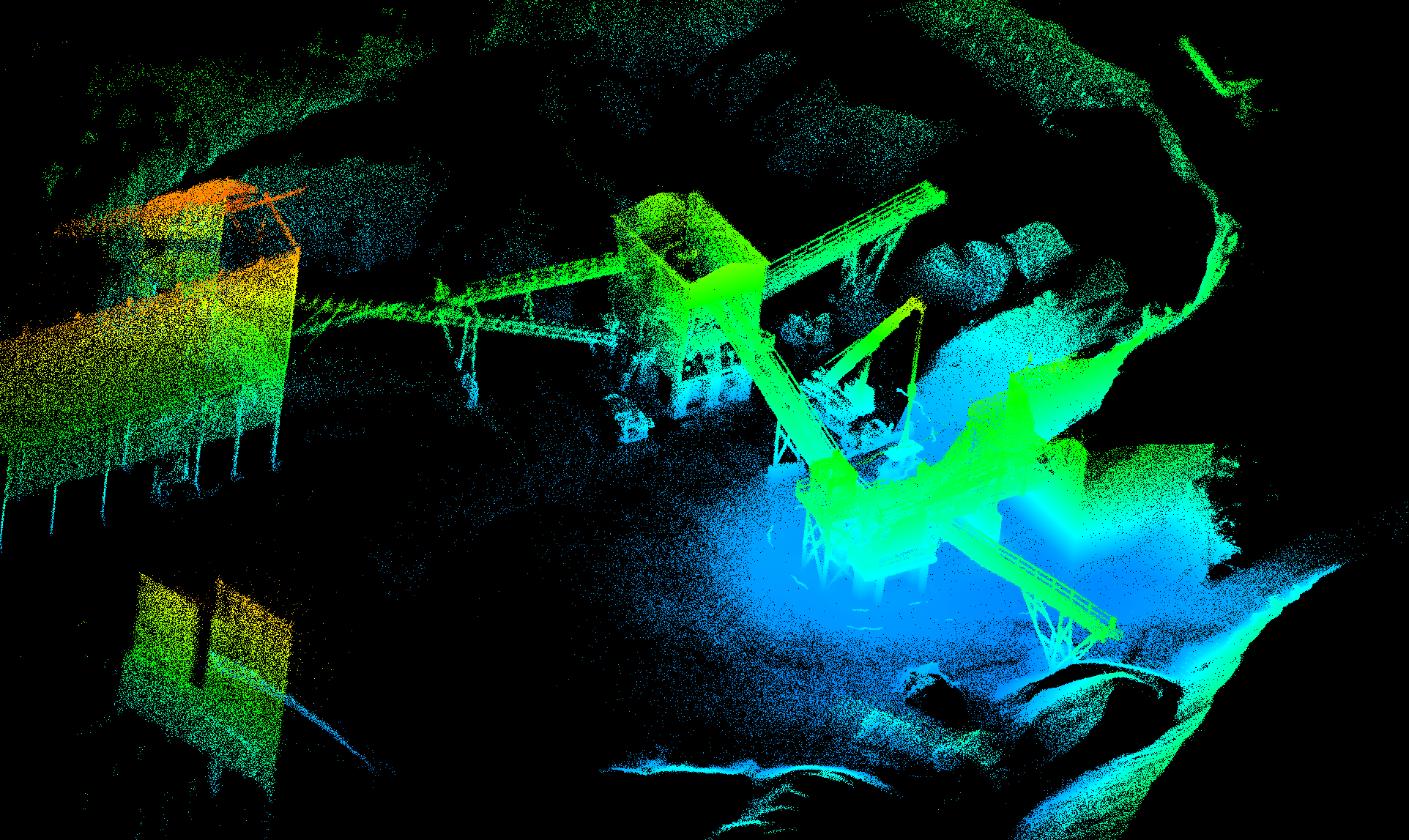 Nuvem de pontos 3D de pedreira obtida por laser scanner